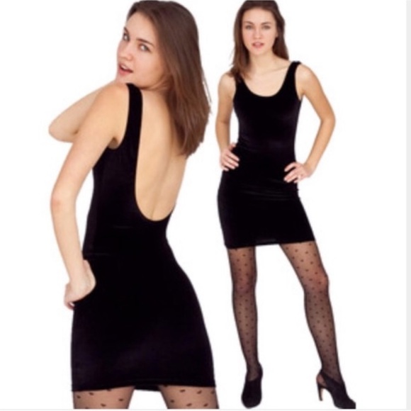 American Apparel size XS scoop back velvet dress NWT - Picture 2 of 11